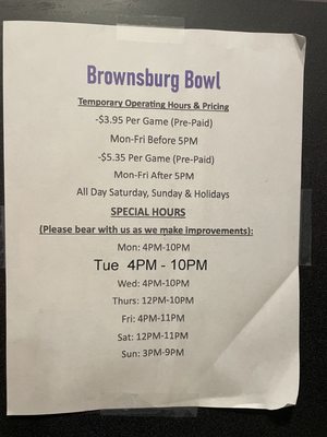 Menu photo 1 Brownsburg Bowl Brownsburg, IN