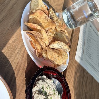 Finca - Eggplant dip with housemate chips - Wine Bars Near Me - San Diego, California Finca - Eggplant dip with housemate chips - Wine Bars Near Me - San Diego, California