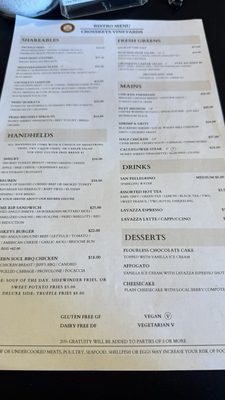 Menu photo 1 CrossKeys Vineyards Mount Crawford, VA
