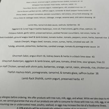 Eyval - Menu - Persian/Iranian Near Me - Brooklyn, New York