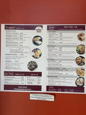 Menu photo 1 Smokin Good Burritos Centennial, CO