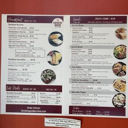Smokin Good Burritos - Menu 10/15/2025