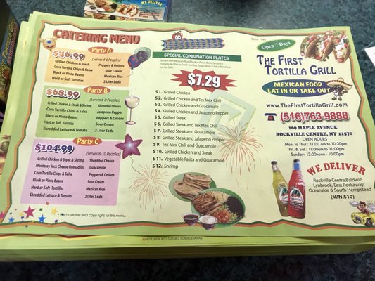 Menu photo 2 The First Tortilla Grill Rockville Centre, NY Menu photo 2 The First Tortilla Grill Rockville Centre, NY