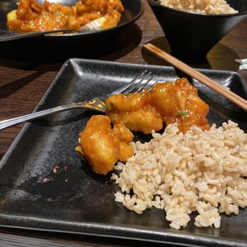 P.F. Chang's - This is the orange chicken and brown rice. It was very good! - Chinese Near Me - Waco, Texas