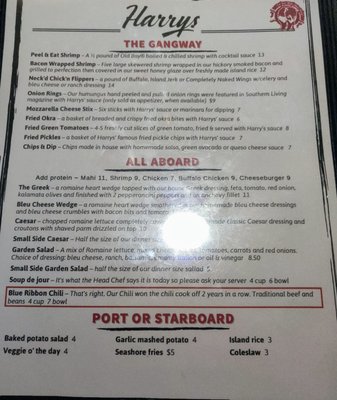 Menu photo 7 Harry's Grill Anna Maria, FL