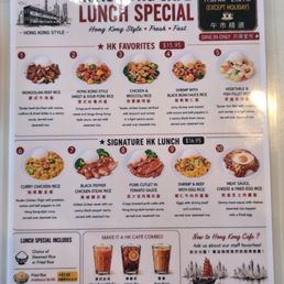 Lunch special menu Lunch special menu