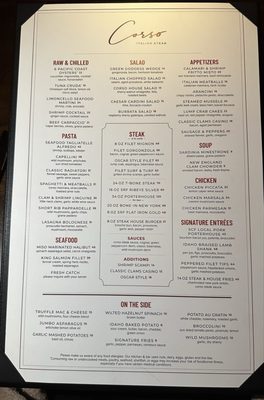 Menu photo 5 Corso Italian Steak Boise, ID
