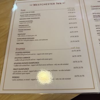 Westchester Inn - Menu - Czech Near Me - Westchester, Illinois