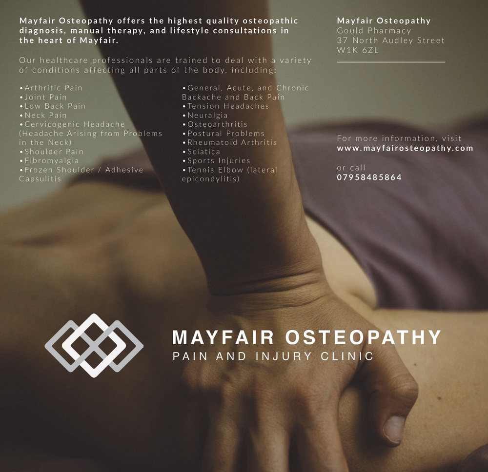 MAYFAIR OSTEOPATHY Osteopathic Physicians 37 North Audley Street