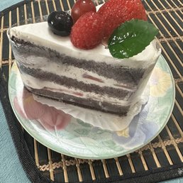 Chocolate strawberry cake slice Chocolate strawberry cake slice