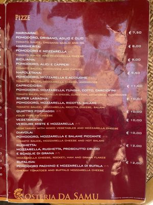 Menu photo 5 Osteria Da Samu Rome, RM
