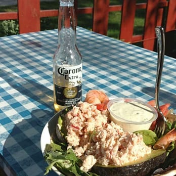 The Waterfront Cafe - Corona, lobster & shrimp stuffed avocado... #yum!!!! - Sandwiches Near Me - Chicago, Illinois