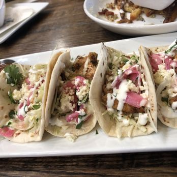 STIR - Blackened fish tacos w/ pico on side - Bars Near Me - Raleigh, North Carolina STIR - Blackened fish tacos w/ pico on side - Bars Near Me - Raleigh, North Carolina