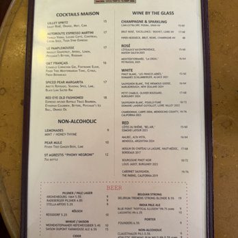 Le Monde - Menu - French Near Me - New York, New York