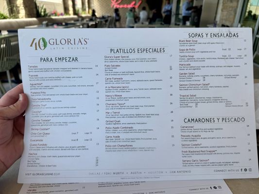 Menu photo 1 Gloria's Latin Cuisine Prosper, TX Menu photo 1 Gloria's Latin Cuisine Prosper, TX