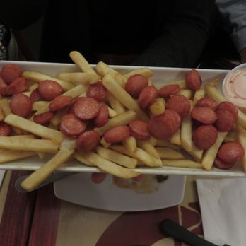 Rincon Limeño - sliced hot dogs and french fries (Salchipapas $9) Rincon Limeño 5/2017 - Latin American Near Me - Boston, Massachusetts Rincon Limeño - sliced hot dogs and french fries (Salchipapas $9) Rincon Limeño 5/2017 - Latin American Near Me - Boston, Massachusetts