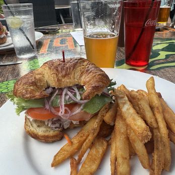 Rocky River Brewing Company - Chicken salad sandwich with fries - Breweries Near Me - Rocky River, Ohio