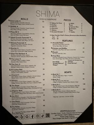 Menu photo 1 SHIMA Sushi & Champagne Islamorada, FL Menu photo 1 SHIMA Sushi & Champagne Islamorada, FL