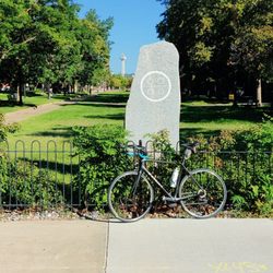 9th Street Historic Park - Bike next to park monument