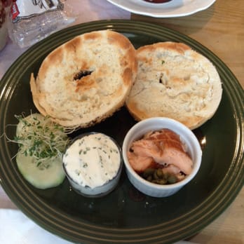 Lakes Fika - Smoked salmon with cream cheese & chives on a multi-grain bagel. - Coffee & Tea Near Me - Lake Park, Minnesota