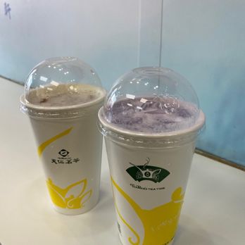Ten Ren Tea & Ginseng - Lychee Green Tea + Taro Milk Tea - Coffee & Tea Near Me - Flushing, New York Ten Ren Tea & Ginseng - Lychee Green Tea + Taro Milk Tea - Coffee & Tea Near Me - Flushing, New York