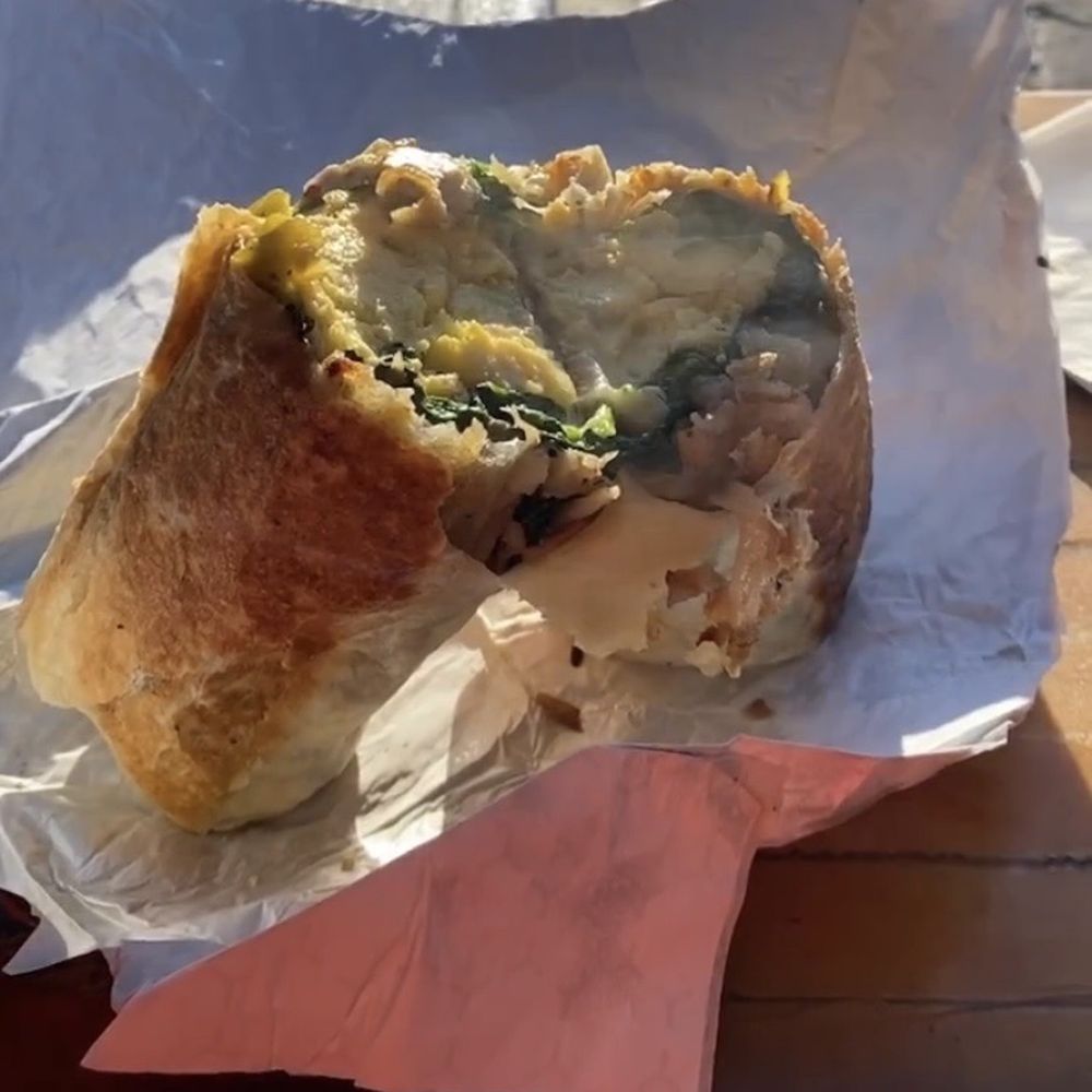 Spinach breakfast burrito Spinach breakfast burrito