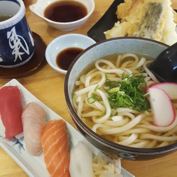 Tadashi - Shrimp & Assort. Tempura with hot Udon & 4pcs nigiri :D - Japanese Near Me - Aiea, Hawaii