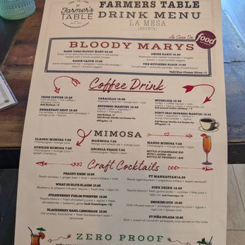 Farmer's Table - Menu - New American Near Me - La Mesa, California Farmer's Table - Menu - New American Near Me - La Mesa, California