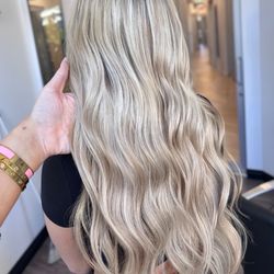 Hair By Taylor - Two rows of 24in hand tied extension + micro k-tip + full highlight + trim