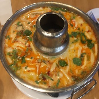 Too Thai Street Eats - Tom Ka Ghai coconut milk spicy soup. Yummy soothing liquid for the soul. - Thai Near Me - Carrollton, Texas