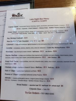 Menu photo 7 The Wharf Fort Bragg, CA