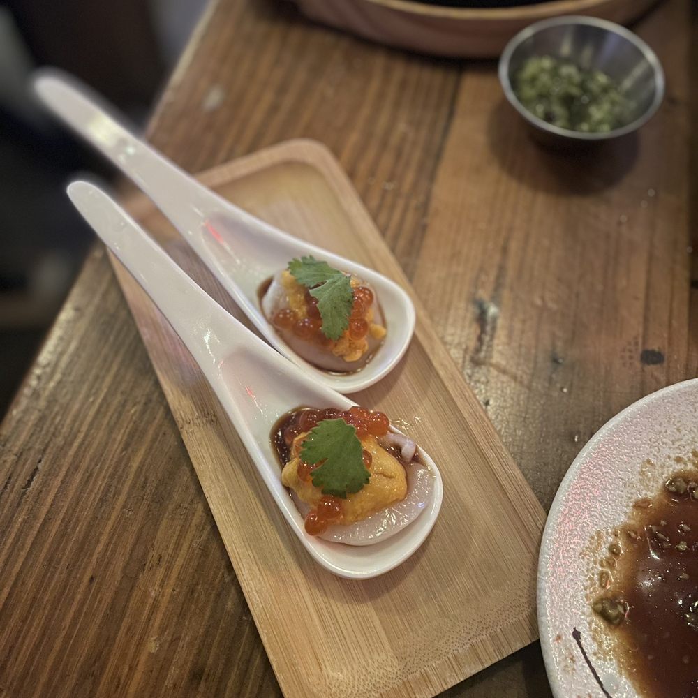 Kinda Izakaya - Uni scallop spoons - 3/5 - Tapas/Small Plates Near Me - Berkeley, California Kinda Izakaya - Uni scallop spoons - 3/5 - Tapas/Small Plates Near Me - Berkeley, California