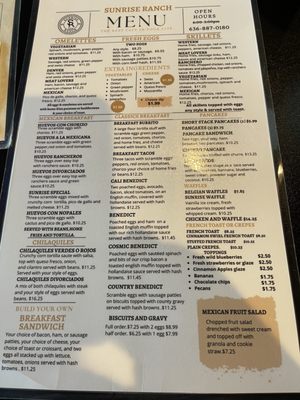 Menu photo 1 Sunrise Ranch Restaurant Wentzville, MO