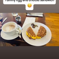 The Panorama of My Silence-Heart - Egg and cheese sandwich coffee