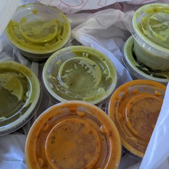 Taqueria 7 Estrellas - Salsa verde and roja. Both were great, but I think the red sauce was spicier - Tacos Near Me - Flower Mound, Texas Taqueria 7 Estrellas - Salsa verde and roja. Both were great, but I think the red sauce was spicier - Tacos Near Me - Flower Mound, Texas