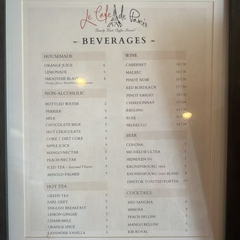 Le Cafe De Paris - Beverages Menu - 2024 - Coffee & Tea Near Me - Orlando, Florida Le Cafe De Paris - Beverages Menu - 2024 - Coffee & Tea Near Me - Orlando, Florida
