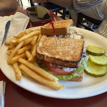 Tofflers Pub & Grill - Chicken Salad Sandwich with Fries - Pubs Near Me - New Glarus, Wisconsin