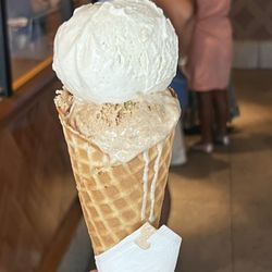 Salt & Straw - Double scoop vanilla and snicker doodle.