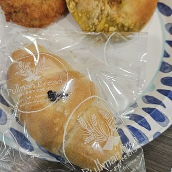 Pullman Bread - My lunch, clockwise from front; truffle bread, potato croquette, curry bun. - Japanese Near Me - Enterprise, Nevada