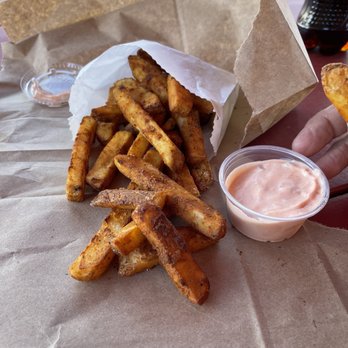 Dusty's In-N-Out - Garlic Fries (soooo good) and fry sauce - Fast Food Near Me - Ephrata, Washington