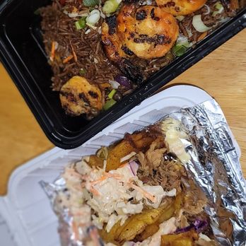 Orchid7 Fusion Bar & Grill - Black Rice with 4 shrimps & Plantain Tacos - Caribbean Near Me - Dedham, Massachusetts Orchid7 Fusion Bar & Grill - Black Rice with 4 shrimps & Plantain Tacos - Caribbean Near Me - Dedham, Massachusetts