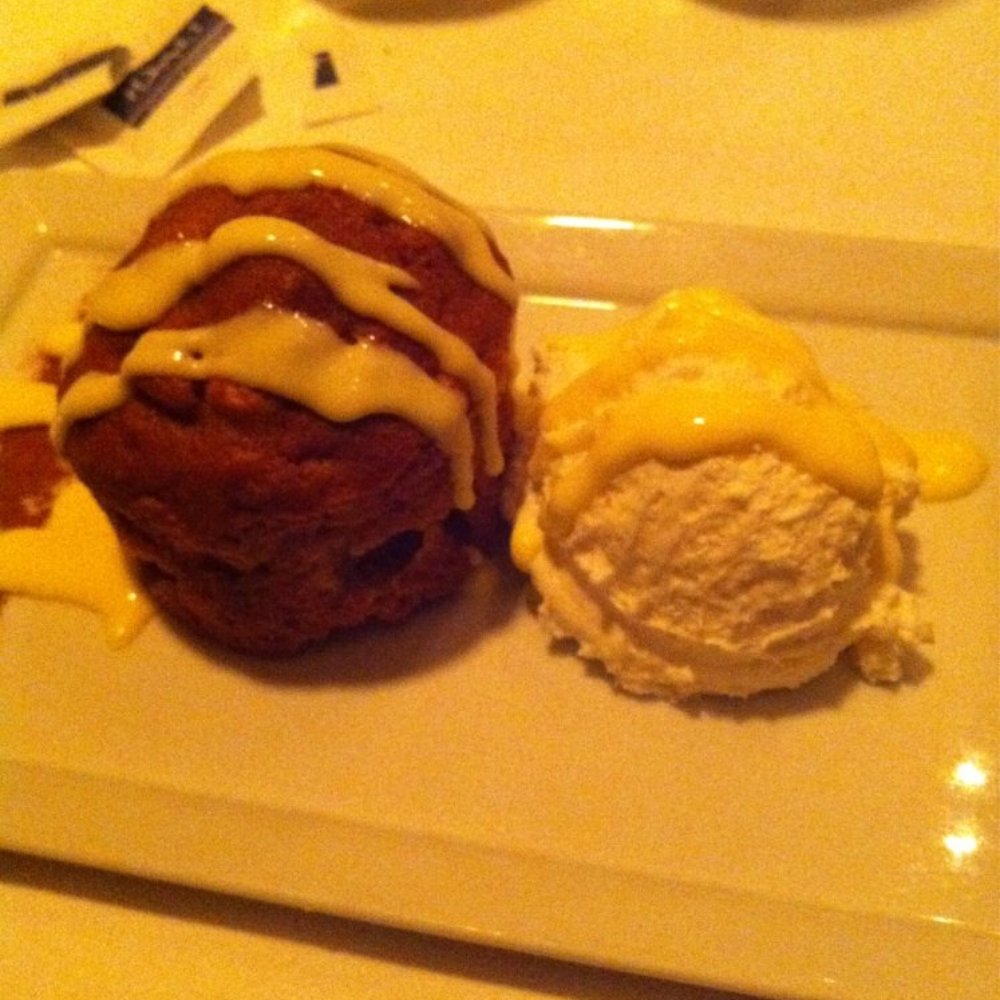 Dawson's - Apple hill spice cake - served with what I thought was ice cream but is actually just CREAM! - Steakhouses Near Me - Sacramento, California