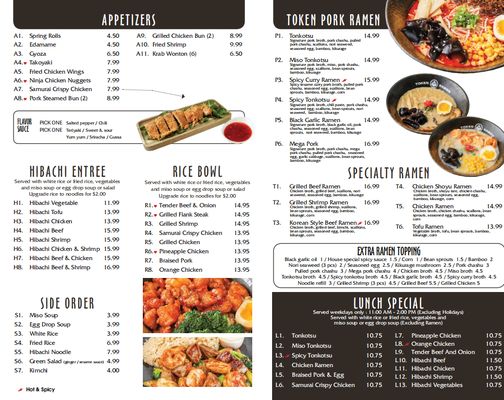 Menu photo 2 Token Ramen Hibachi & Boba Tea Riverview, FL Menu photo 2 Token Ramen Hibachi & Boba Tea Riverview, FL