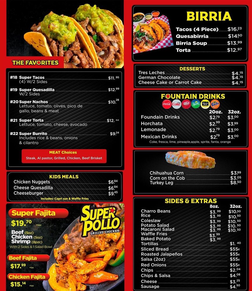 SUPER POLLO LEVELLAND Updated August 2024 109 College Ave