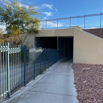 The Pueblo Park - The tunnel under Rampart Boulevard. Half is closed off for golf course maintenance access. - Parks Near Me - Las Vegas, Nevada The Pueblo Park - The tunnel under Rampart Boulevard. Half is closed off for golf course maintenance access. - Parks Near Me - Las Vegas, Nevada
