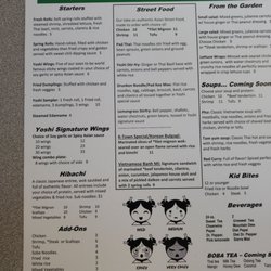 Yoshi Express Street Food - Menu