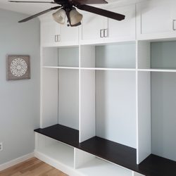 Lake Champlain Closets & Storage Solutions - High Contrast Mudroom Design