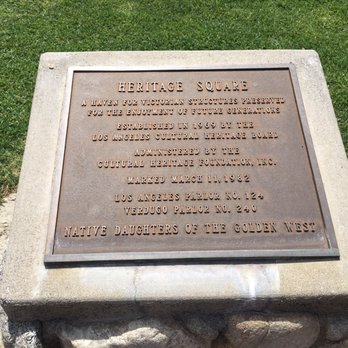 Heritage Square Museum - Heritage Square historic plaque - Museums Near Me - Los Angeles, California