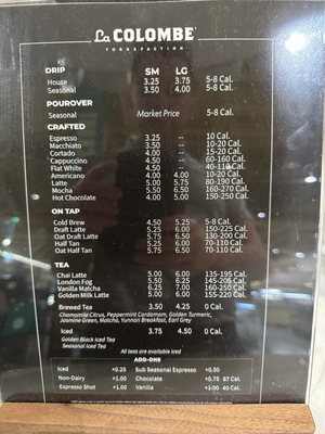 Menu photo 2 La Colombe Coffee Roasters Austin, TX