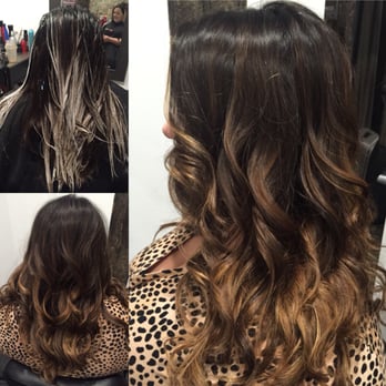 Cheveux Salon - During and after balayage. - Hair Salons Near Me - Danville, Virginia Cheveux Salon - During and after balayage. - Hair Salons Near Me - Danville, Virginia